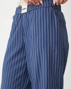MONROW Stripe Poplin Boxer Pants NAVYSTRIPE Discount